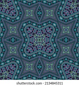 American repeating pattern graphic design. Vintage geometric texture. Textile print in ethnic style. Patchwork motifs in antique style.