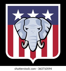 American  Republican Party Election Elephant Symbol Vector