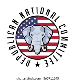 American  Republican Party Election Elephant Symbol Vector
