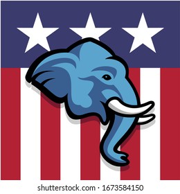 American Republican Party Elephant Vector Poster