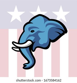 American Republican Party Elephant Vector Poster