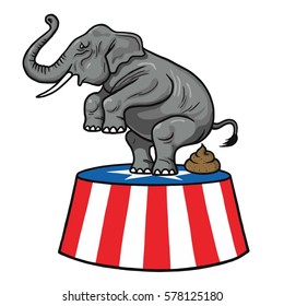 American Republican Party GOP Elephant Vector Cartoon Illustration. February 13, 2017