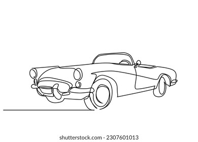 american retro classic elegant old car object line art