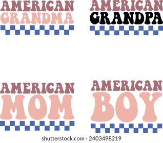 american retro design bundle and digital download