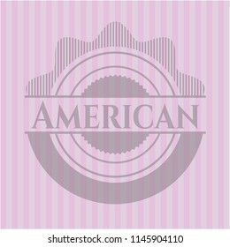 American retro style pink emblem