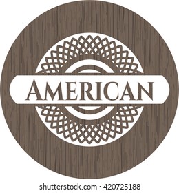 American retro wooden emblem