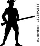 American revolutionary war soldier silhouette Vector illustration eps10