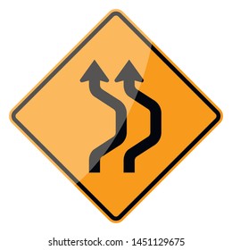 American road sign isolated on white background