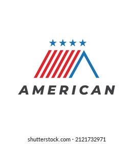 american roofing house vector logo design