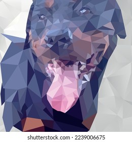 American rottweiler, low poly effect