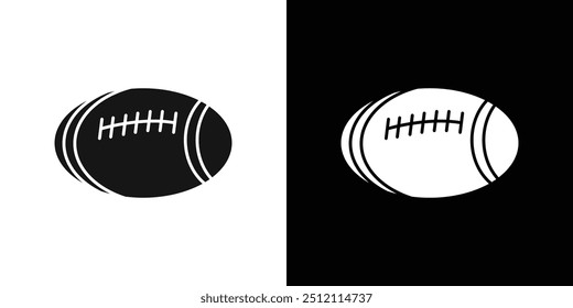 Icono de pelota de rugby americano Conjunto de logotipo de Vector de arte de línea negra