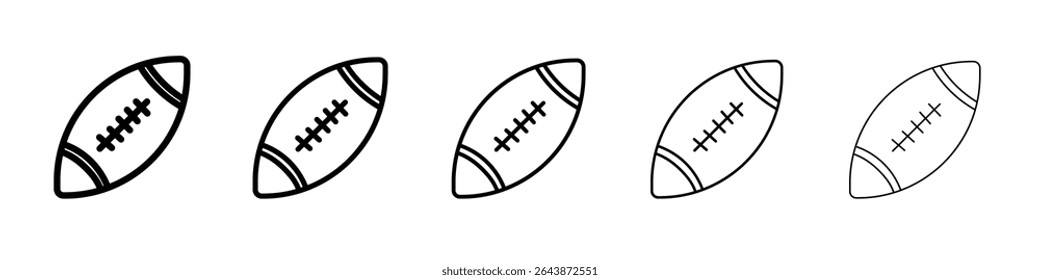 American Rugby ball icon black and white vector sign