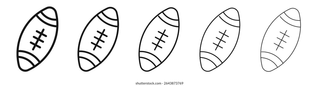 American Rugby ball icon black and white vector sign