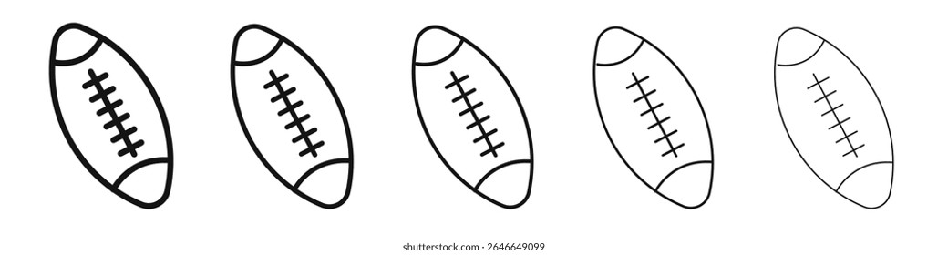 American Rugby ball icon black and white vector sign