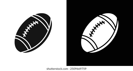 American Rugby ball icon Flat vector set outline