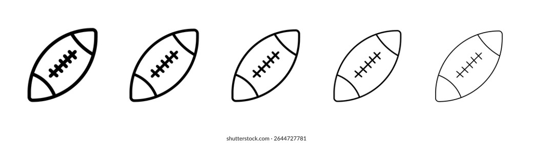 American Rugby ball icon flat illustration set logo