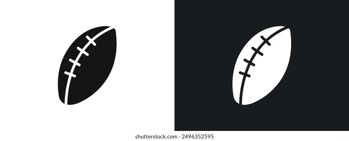 American Rugby ball icon linear graphics set vector in black