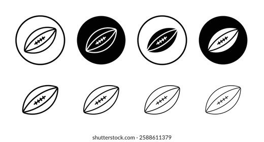 American Rugby ball icon Simple outline vector logo