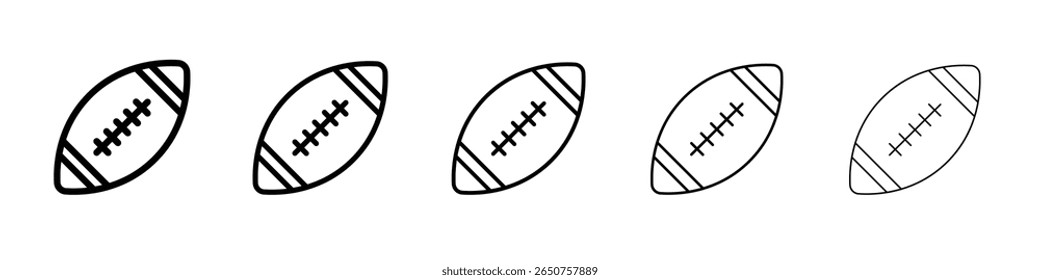 American Rugby ball icon vector thin outline style sign