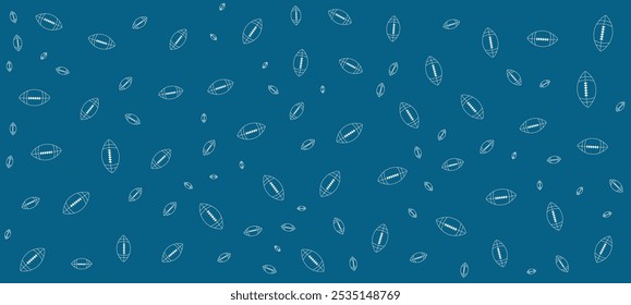 American Rugby outline stroke pattern abstract vector background