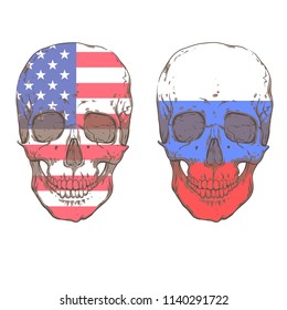 American and Russian skull