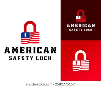 American safety lock industrial technology company logo design.

