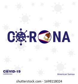 American Samoa Coronavirus Typography. COVID-19 country banner. Stay home, Stay Healthy. Take care of your own health