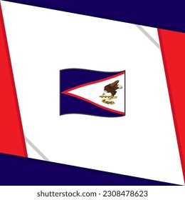Plantilla de diseño de fondo de resumen de la bandera de Samoa Americana. Afiche del Día de la Independencia de Samoa Americana en medios sociales. Día de la Independencia de Samoa Americana