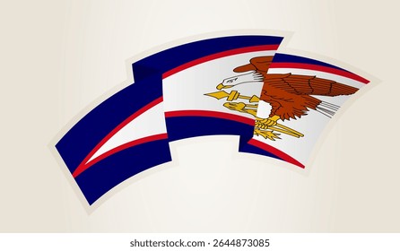 American Samoa Flag in Abstract Ribbon Shape, National Symbol of the American Samoa. This vector is ideal for use in national events, Independence Day, international sports competitions.