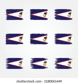 American Samoa Flag Brush Collection. National Flag