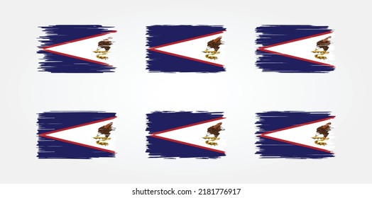 American Samoa Flag Brush Collection. National Flag