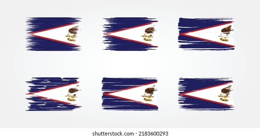 American Samoa Flag Brush Collection. National Flag