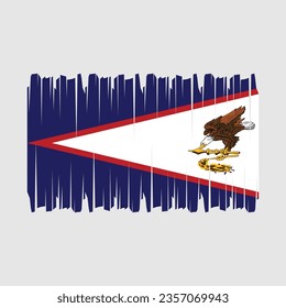 Bandera de Samoa Americana con vector de pincelada Ilustración