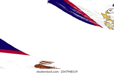 American Samoa Flag with Brush Stroke Effect, Grunge brush stroke. Watercolor painting flag design.