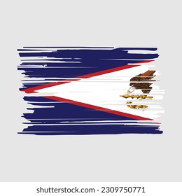 American Samoa Flag Brush Vector Illustration