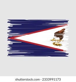 Ilustración del vector de pincel de la bandera de Samoa Americana