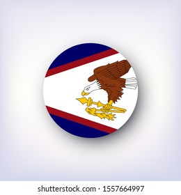 American Samoa flag as circle icon, vector flag of American Samoa.