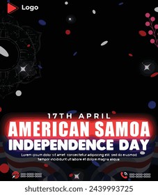 American samoa flag day holiday of samoa post design | American samoa flag day celebration social media poster and web banner design template | American samoa instagram and facebook post template