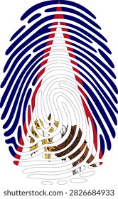 American Samoa Flag Fingerprint Identity Vector American Samoan DNA Heritage
