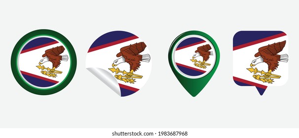 American Samoa flag. flat icon symbol vector illustration
