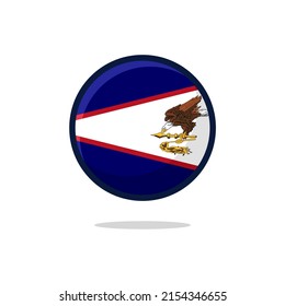 Icono de la bandera de Samoa Americana. Estilo plano de la bandera de Samoa Americana aislado en un fondo blanco - vector de existencias.