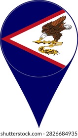 American Samoa Flag Location Pin Map Marker American Samoan Destination GPS