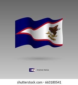 American Samoa flag. Official colors and proportion correctly. High detailed vector illustration. 3d and isometry. EPS10