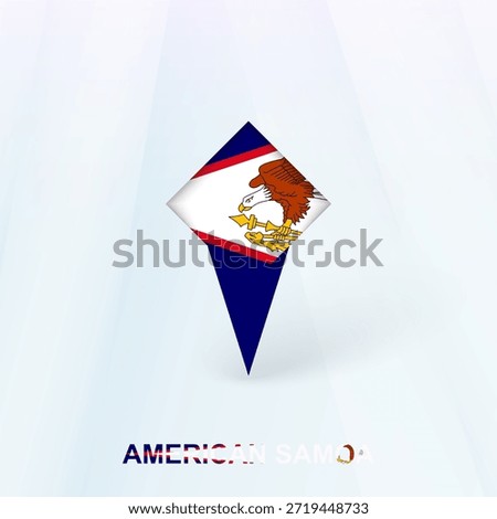 American Samoa Flag Pin Icon with Geometric Design. Vector illustration.