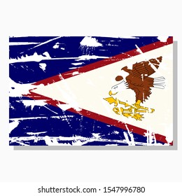 American Samoa flag with scratches, vector flag of American Samoa.