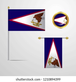 American Samoa flag set