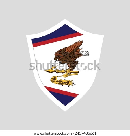 American Samoa Flag in Shield Shape