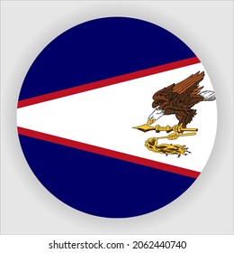 American Samoa Flat Rounded Country Flag Icon