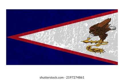 American Samoa grunge flag, official colors and proportion. Vector illustration.
