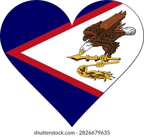 American Samoa Heart Flag Vector Graphic I Love American Samoa Patriotic Symbol